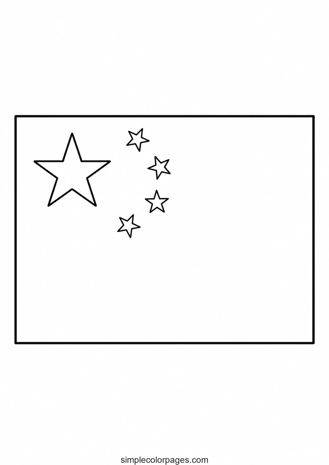 Preview of China Flag Coloring Page