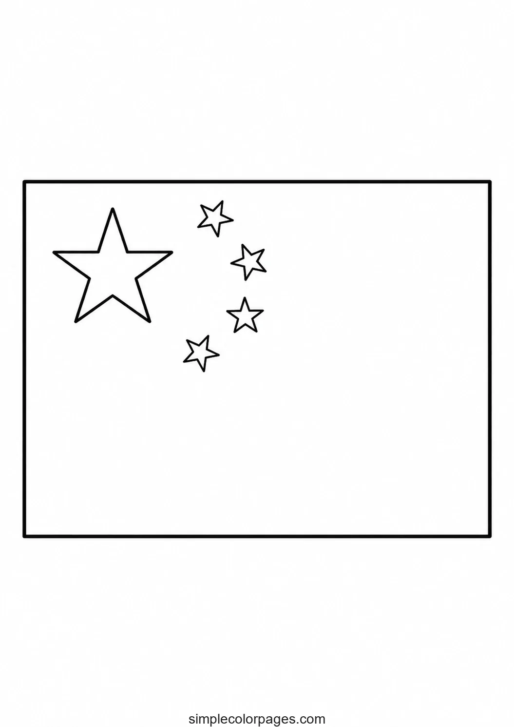 Preview of China Flag Coloring Page