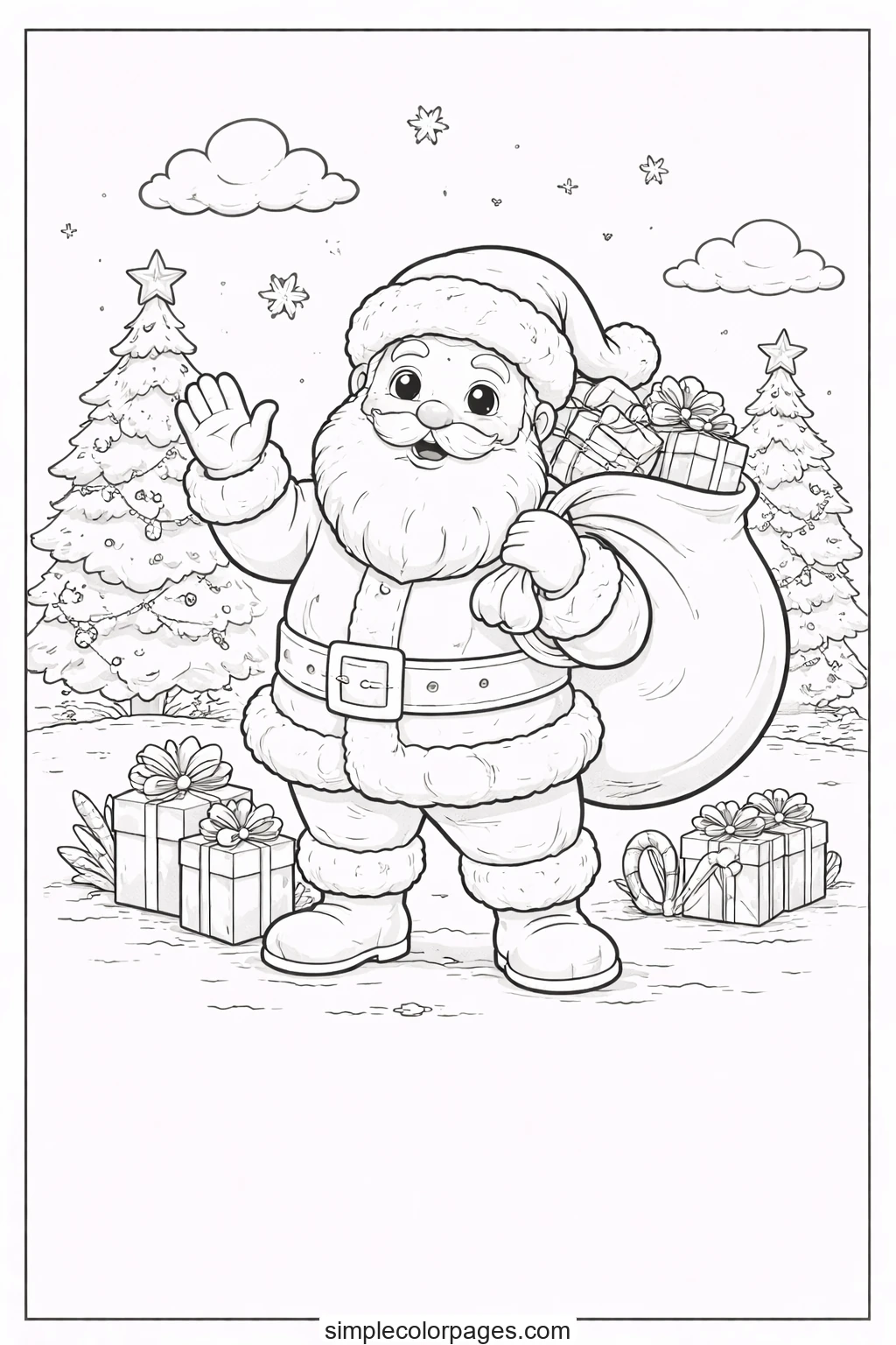Preview of Christmas Santa Coloring Page