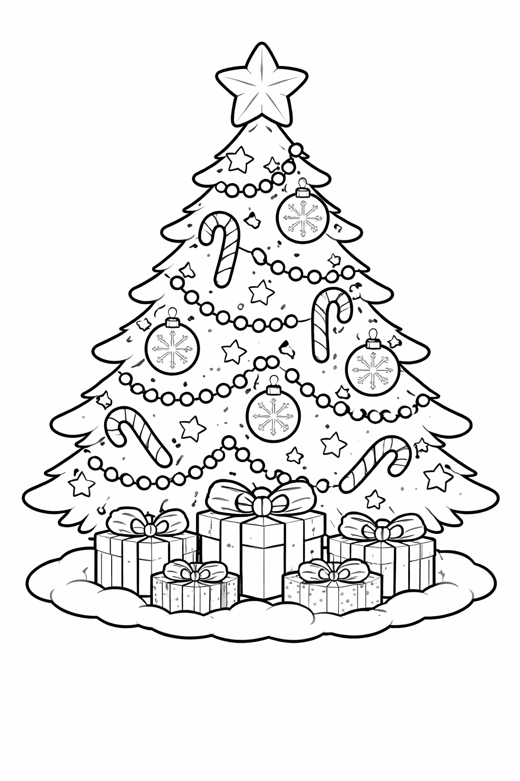 Preview of Christmas Tree Coloring Page