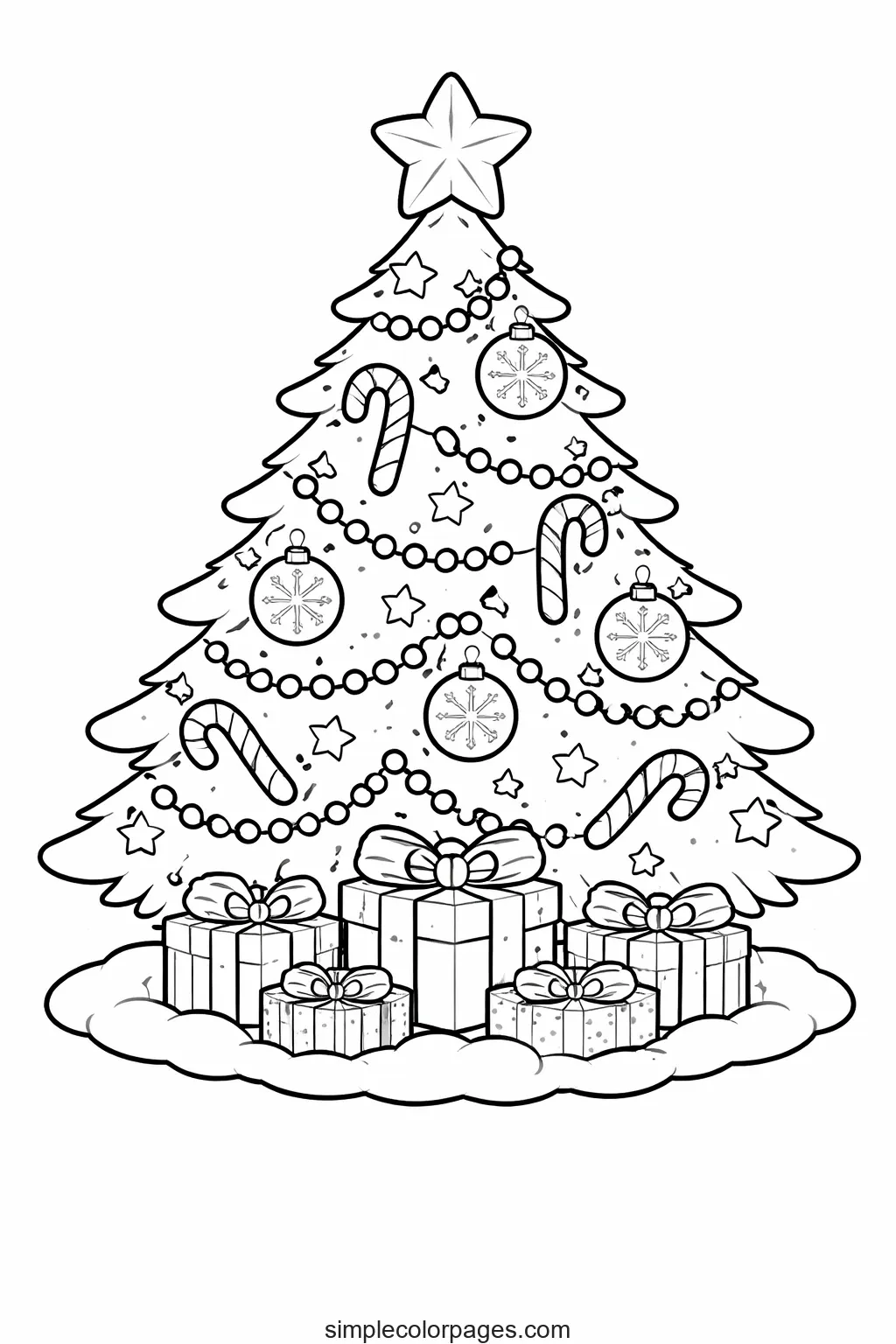 Preview of Christmas Tree Coloring Page