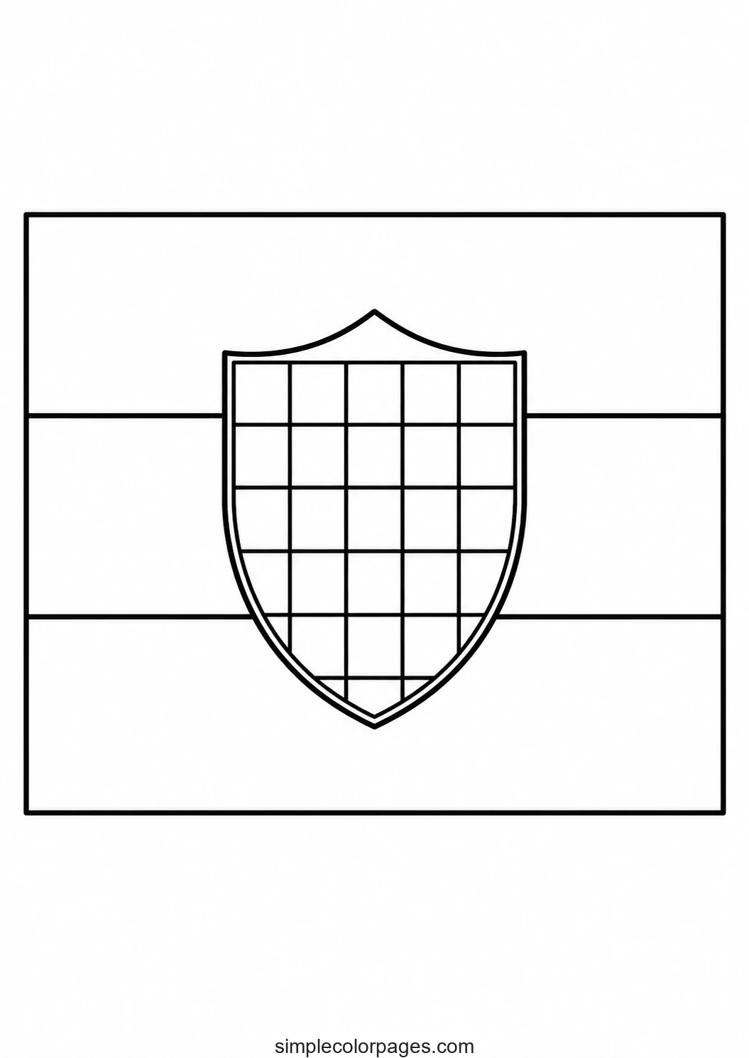 Preview of Croatia Flag Coloring Page