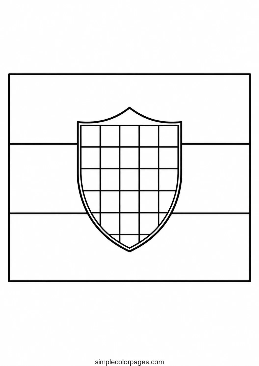 Preview of Croatia Flag Coloring Page