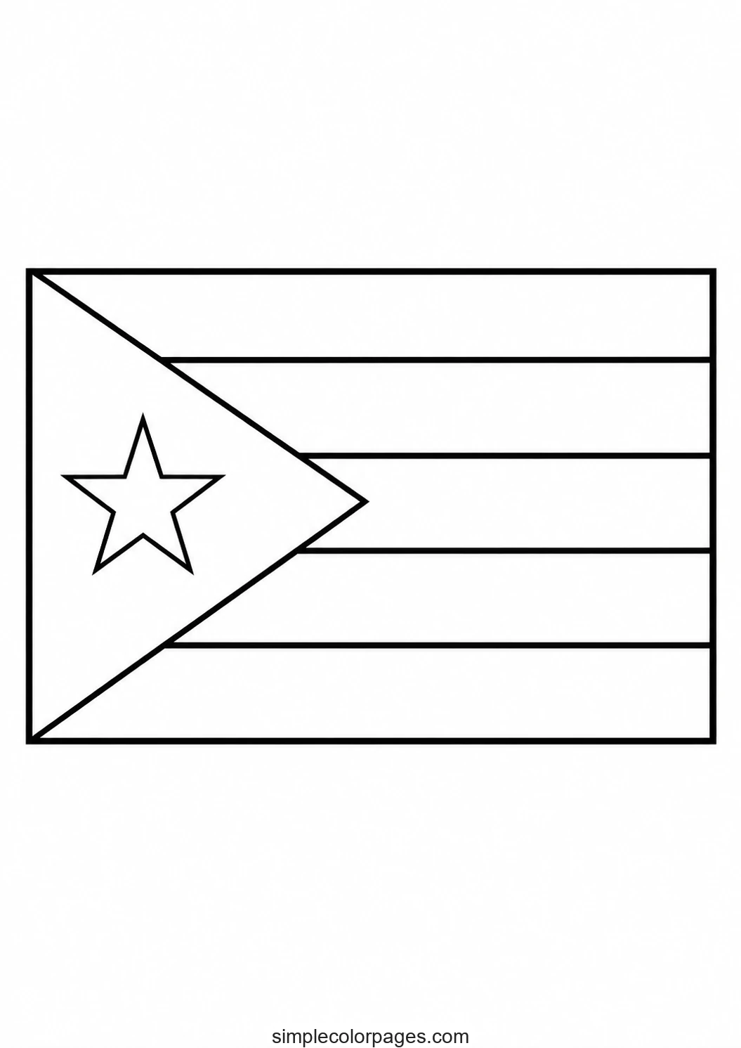 Preview of Cuba Flag Coloring Page