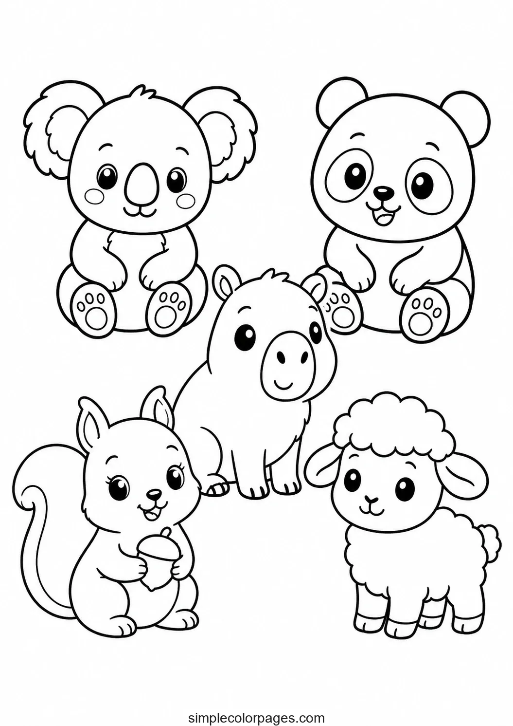 Preview of Cute Animal Coloring Pages