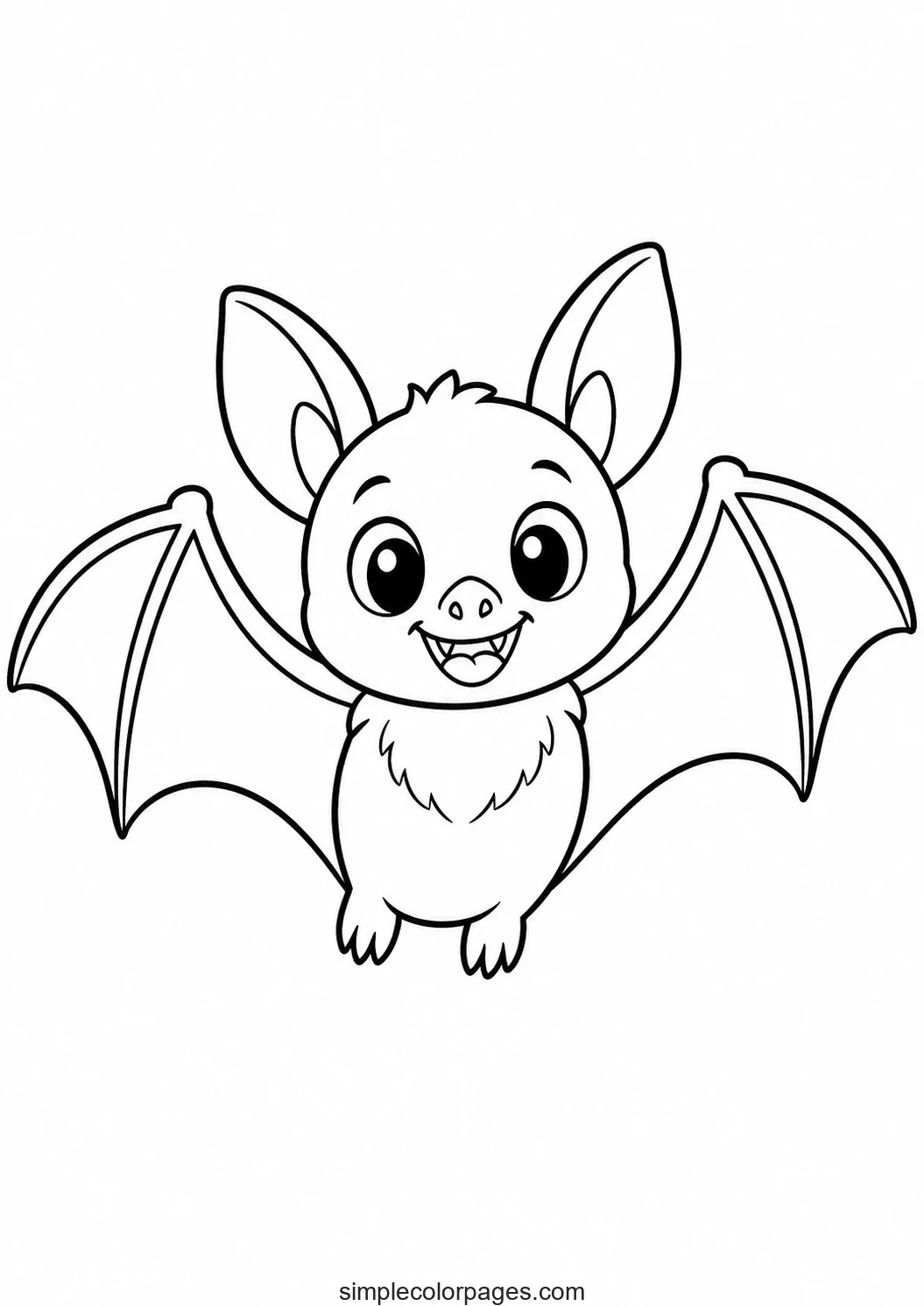 Preview of Cute Bat Coloring Page