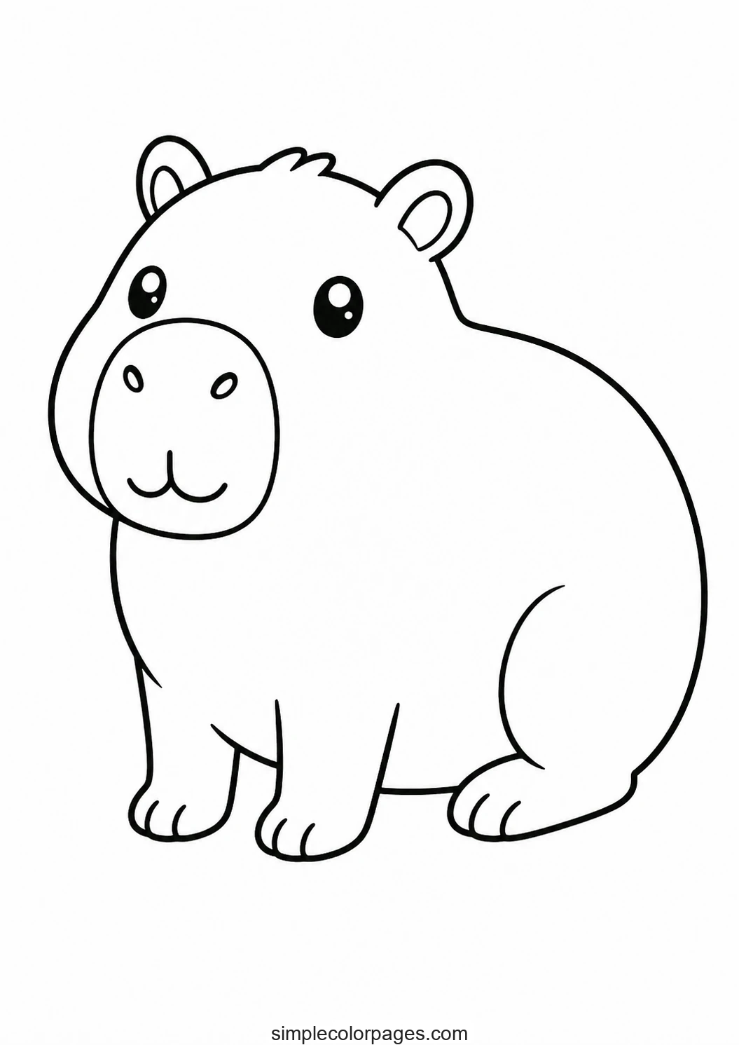 Preview of Cute Capybara Coloring Page