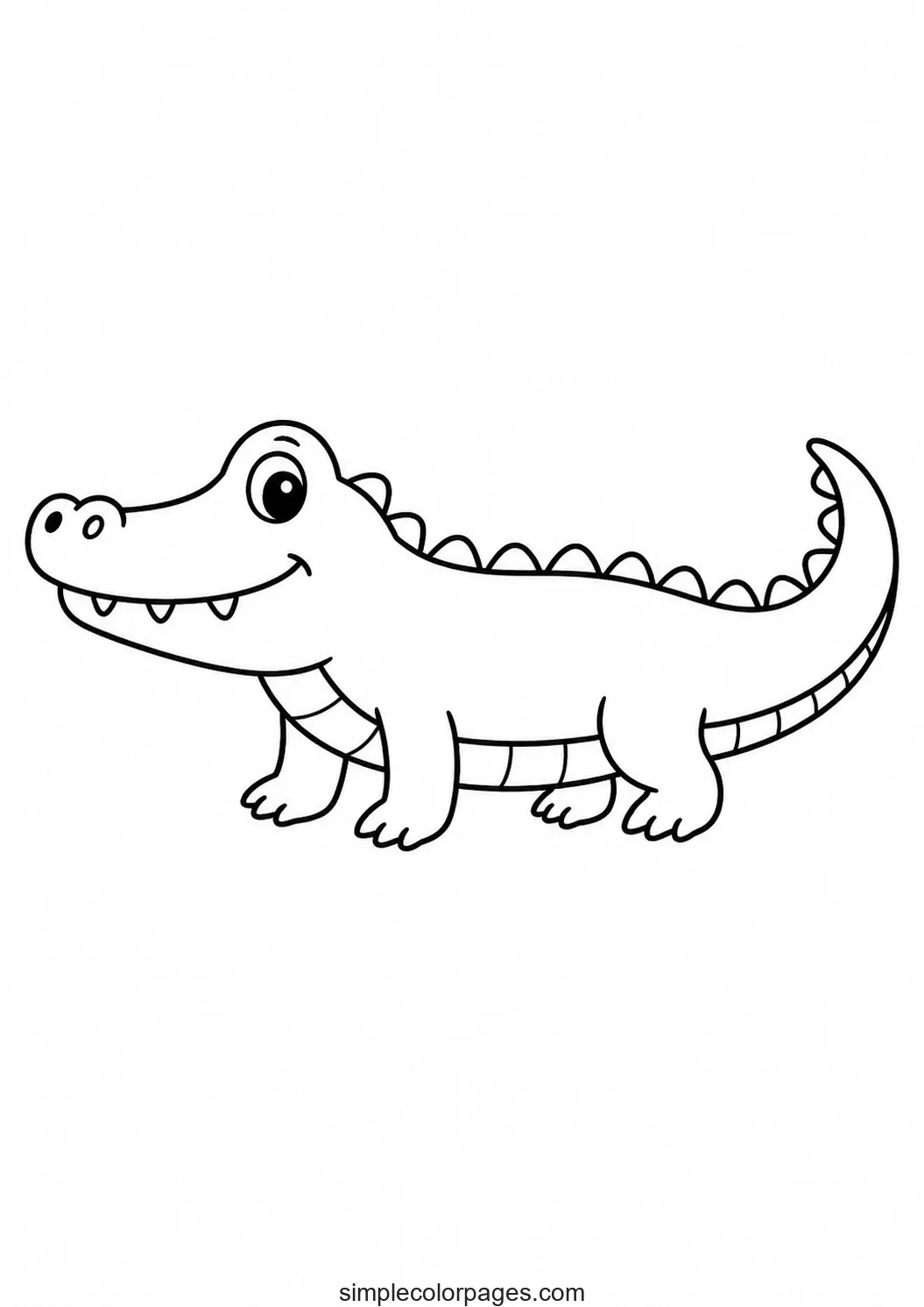 Preview of Cute Crocodile Coloring Page