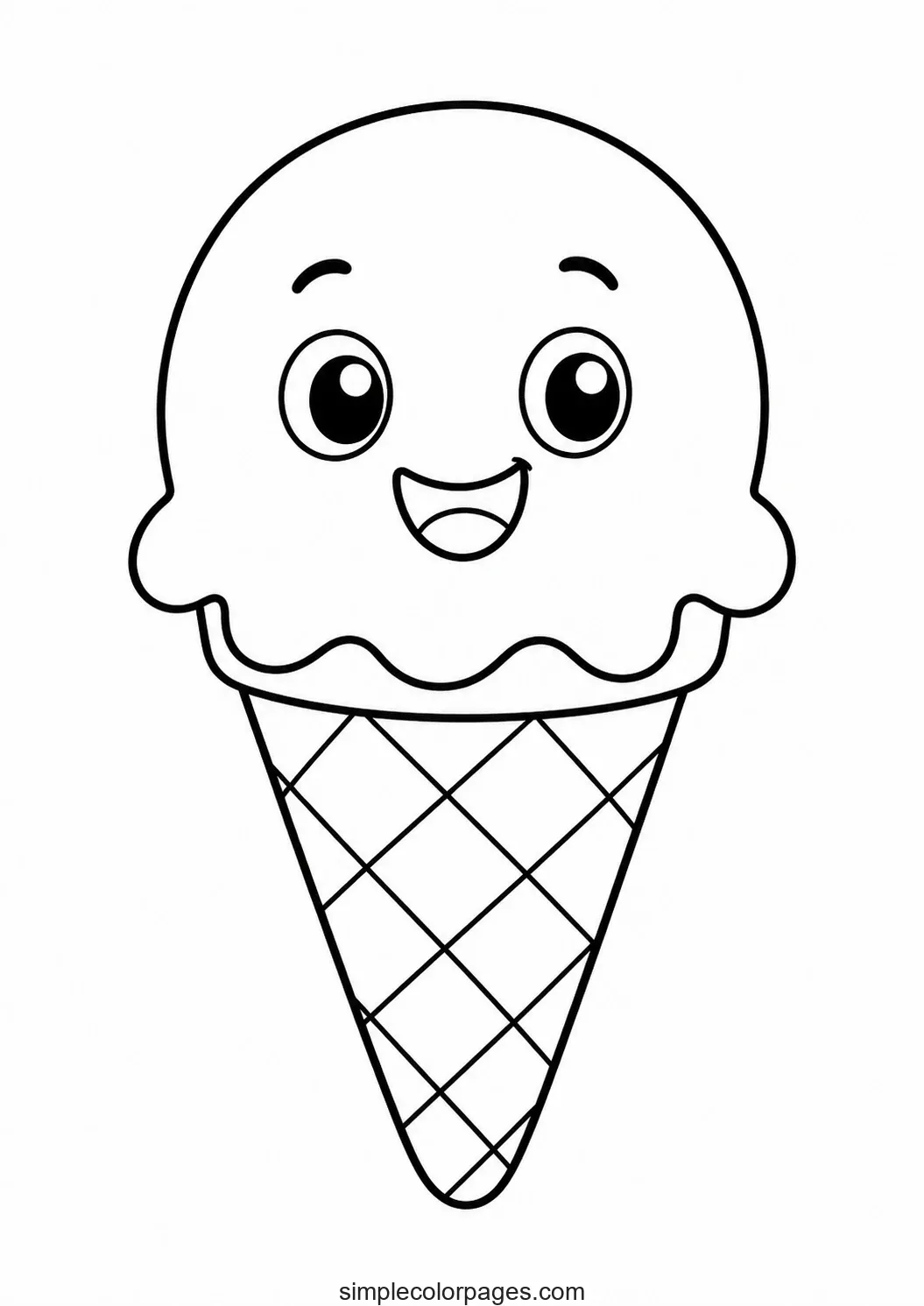 Preview of Cute Ice Cream Coloring Page