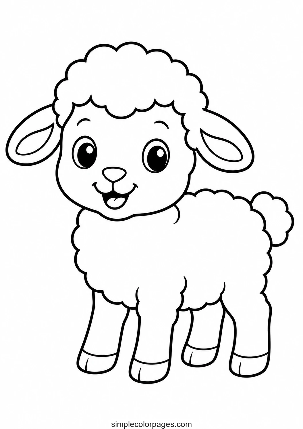 Preview of Cute Lamb Coloring Page
