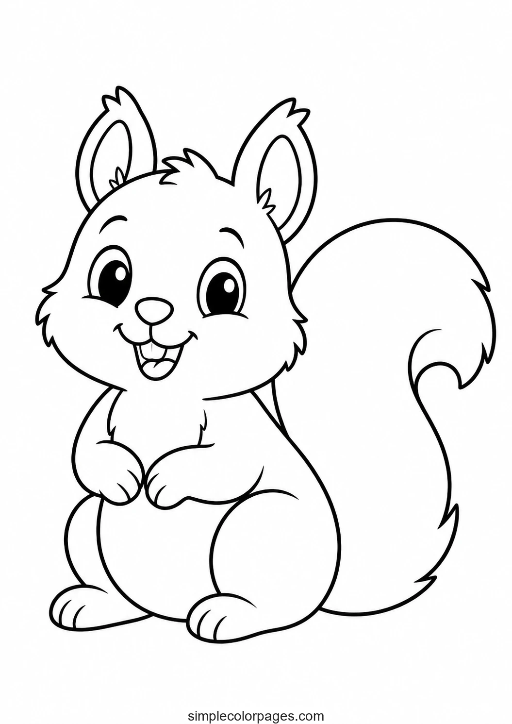 Preview of Cute Squirrel Coloring Page