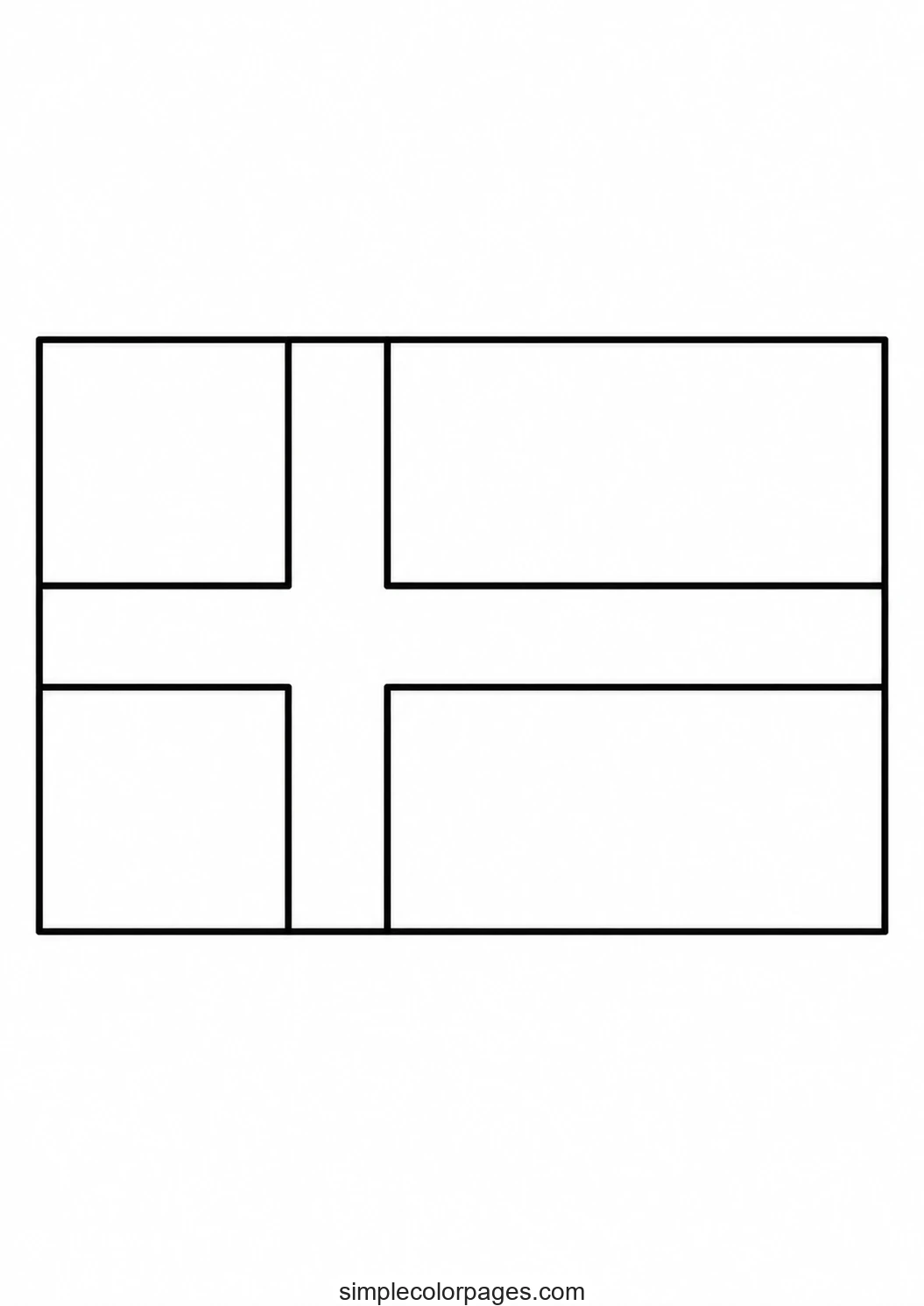 Preview of Denmark Flag Coloring Page