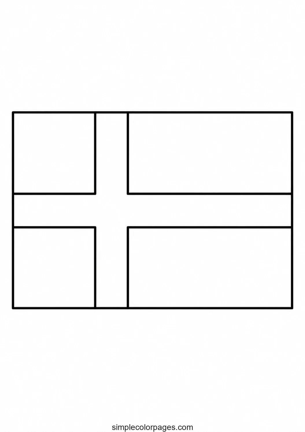 Preview of Denmark Flag Coloring Page