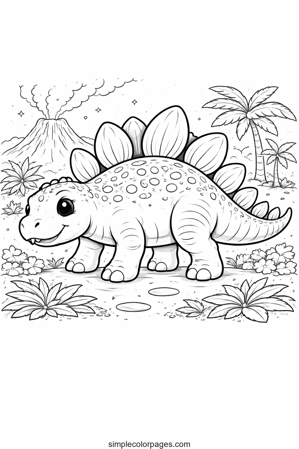 Preview of Stegosaurus Coloring Page