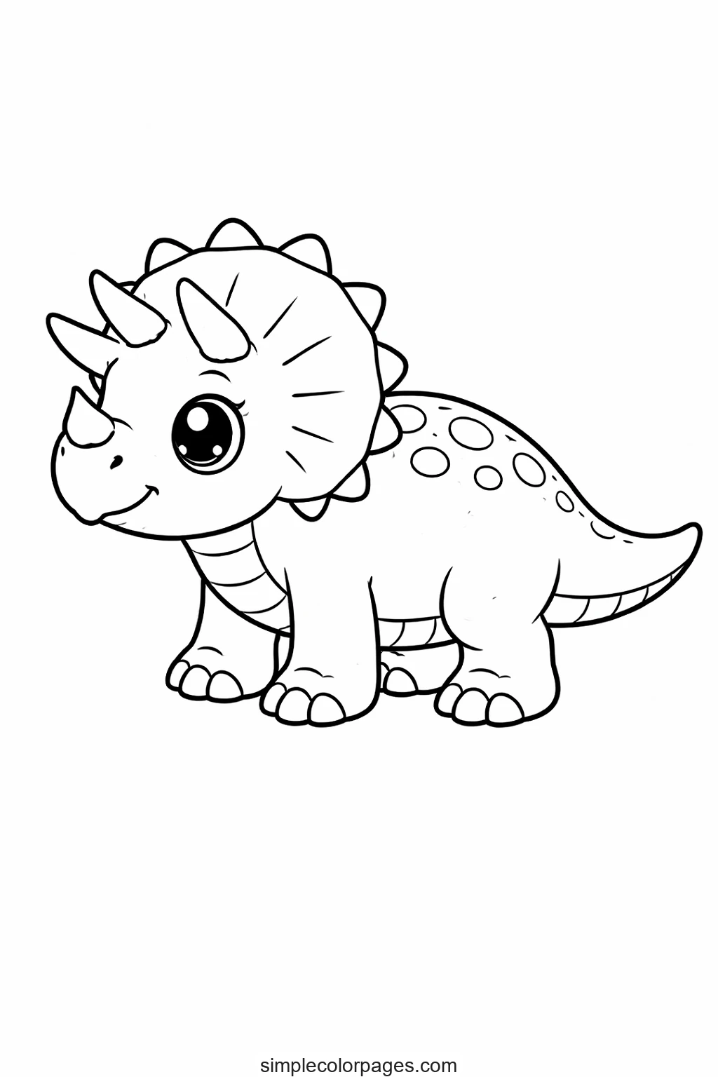 Preview of Triceratops Coloring Page