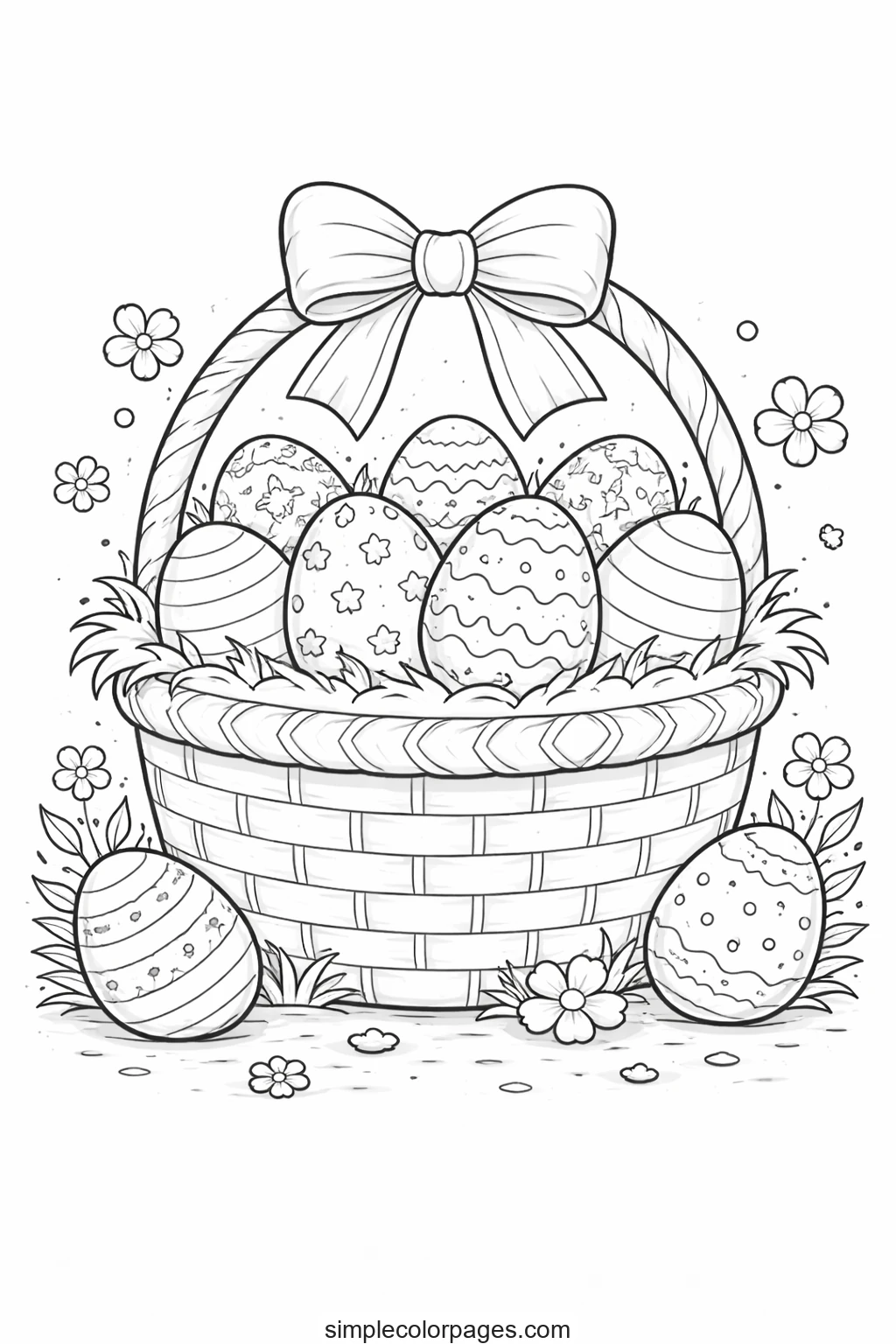 Preview of Easter Basket Coloring Page