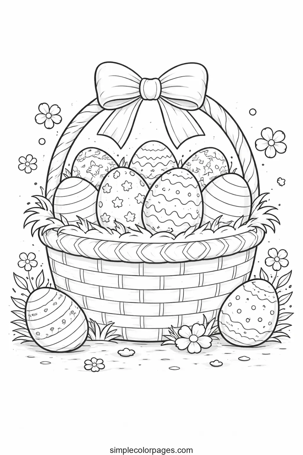 Preview of Easter Basket Coloring Page