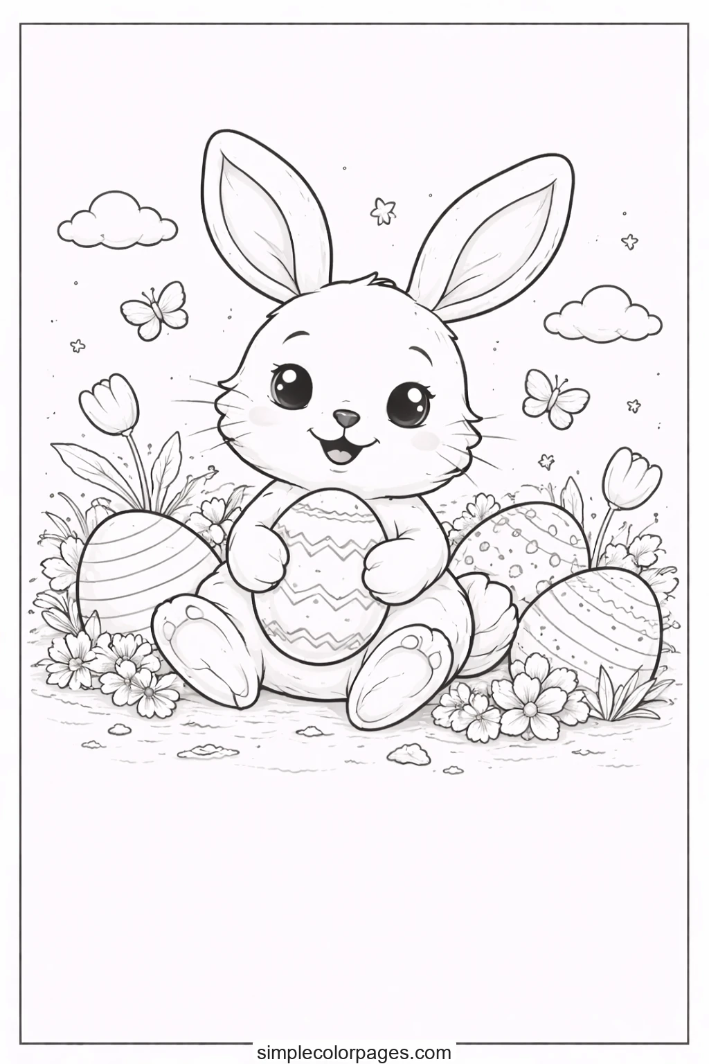 Preview of Easter Bunny Coloring Page