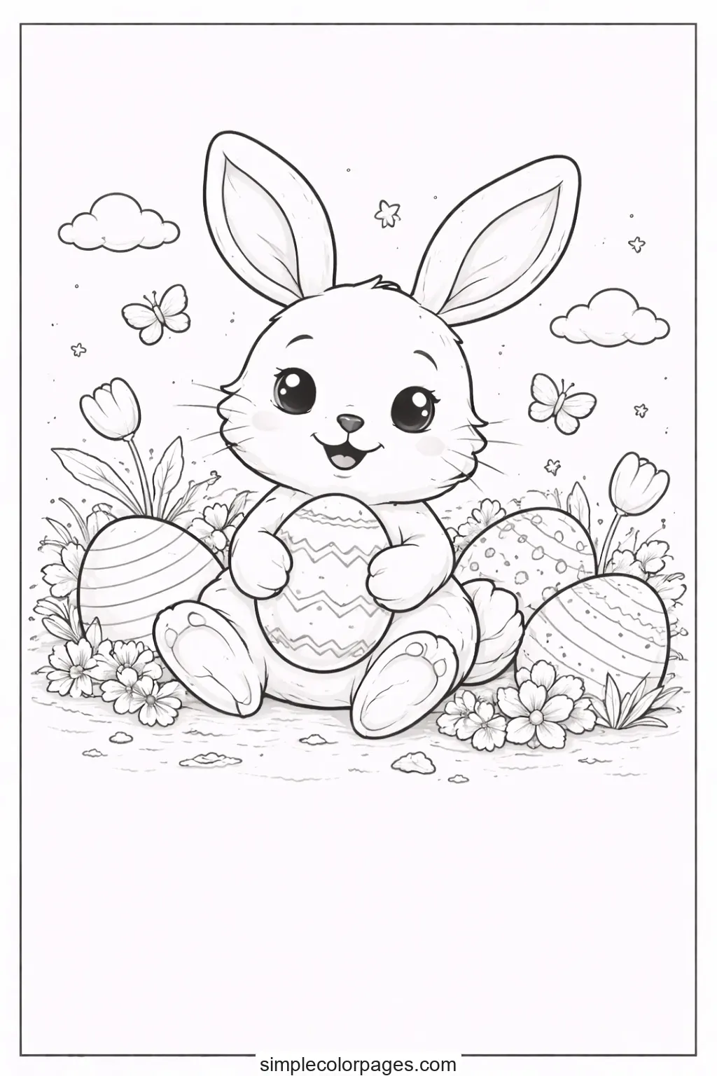 Preview of Easter Bunny Coloring Page