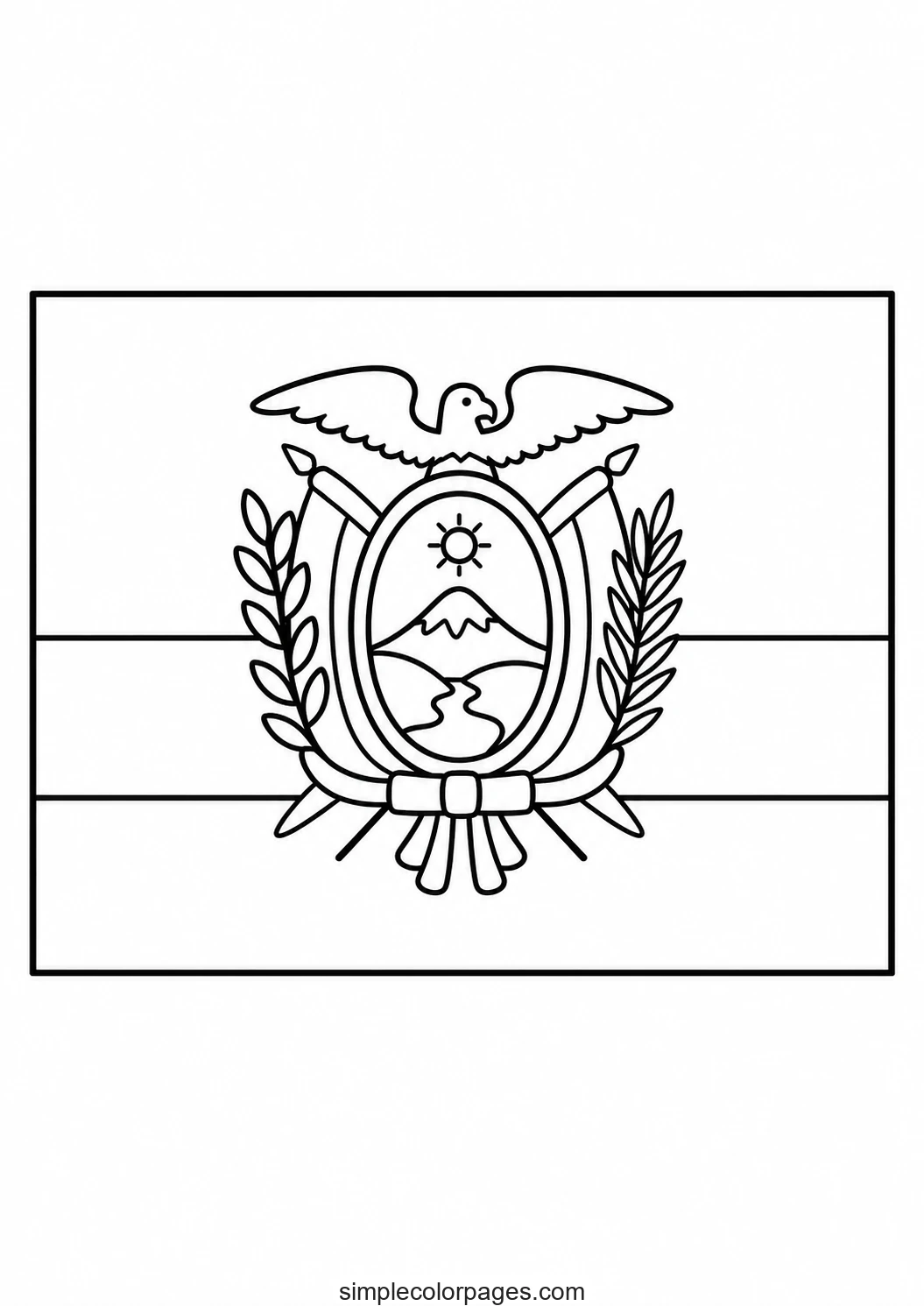Preview of Ecuador Flag Coloring Page