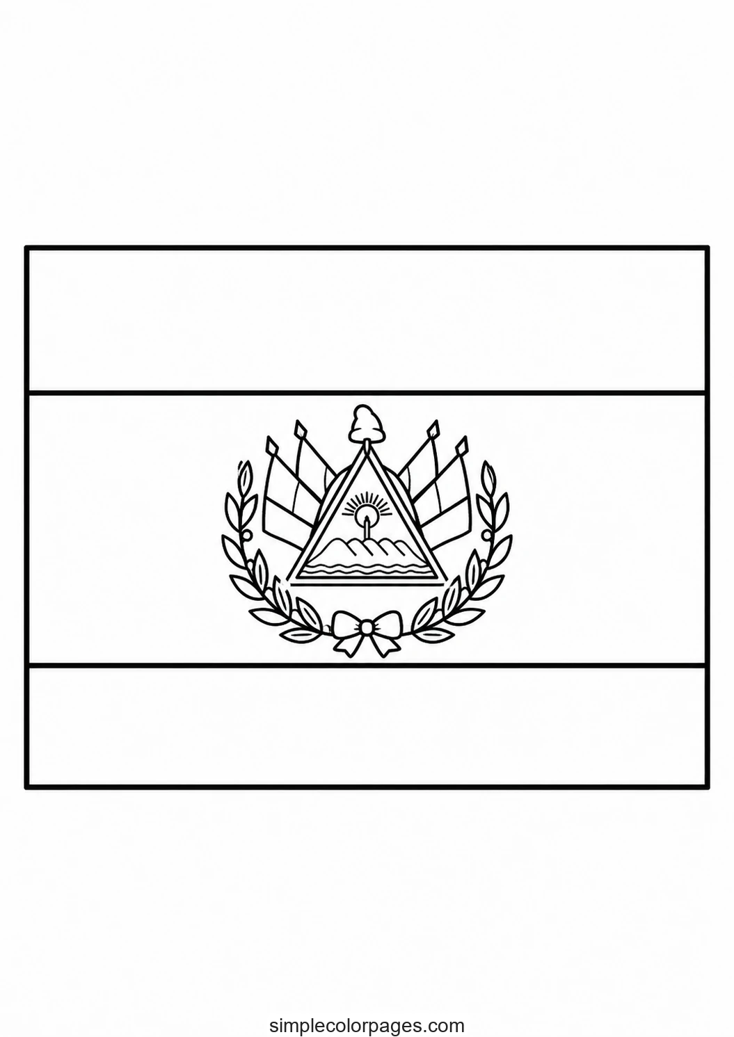 Preview of El Salvador Flag Coloring Page