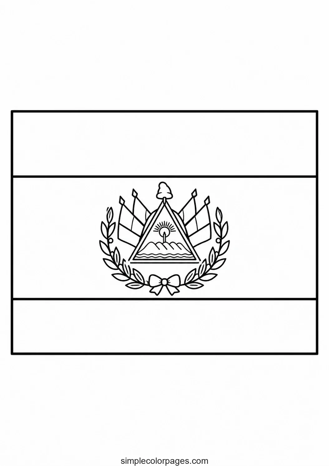Preview of El Salvador Flag Coloring Page