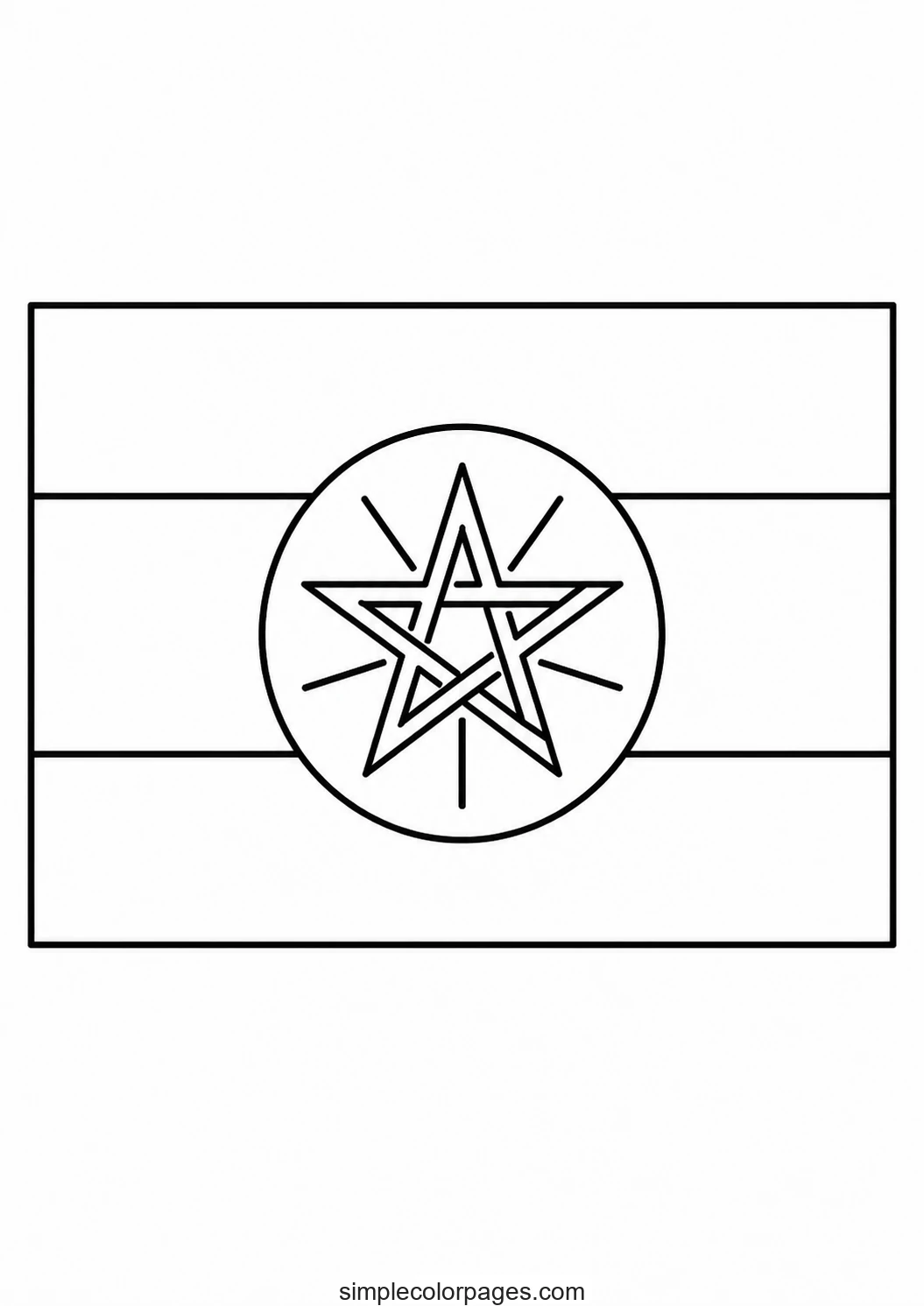 Preview of Ethiopia Flag Coloring Page