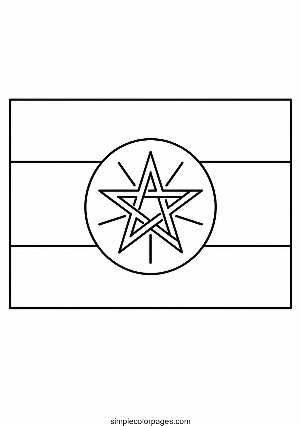 Preview of Ethiopia Flag Coloring Page