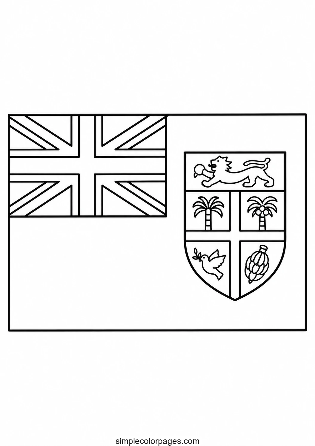 Preview of Fiji Flag Coloring Page