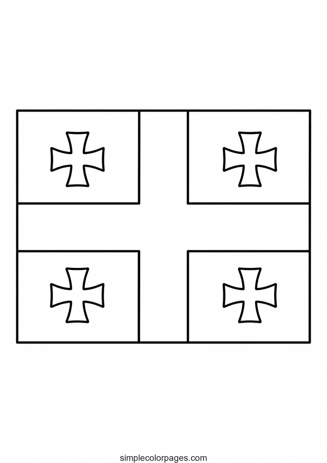 Preview of Georgia Flag Coloring Page
