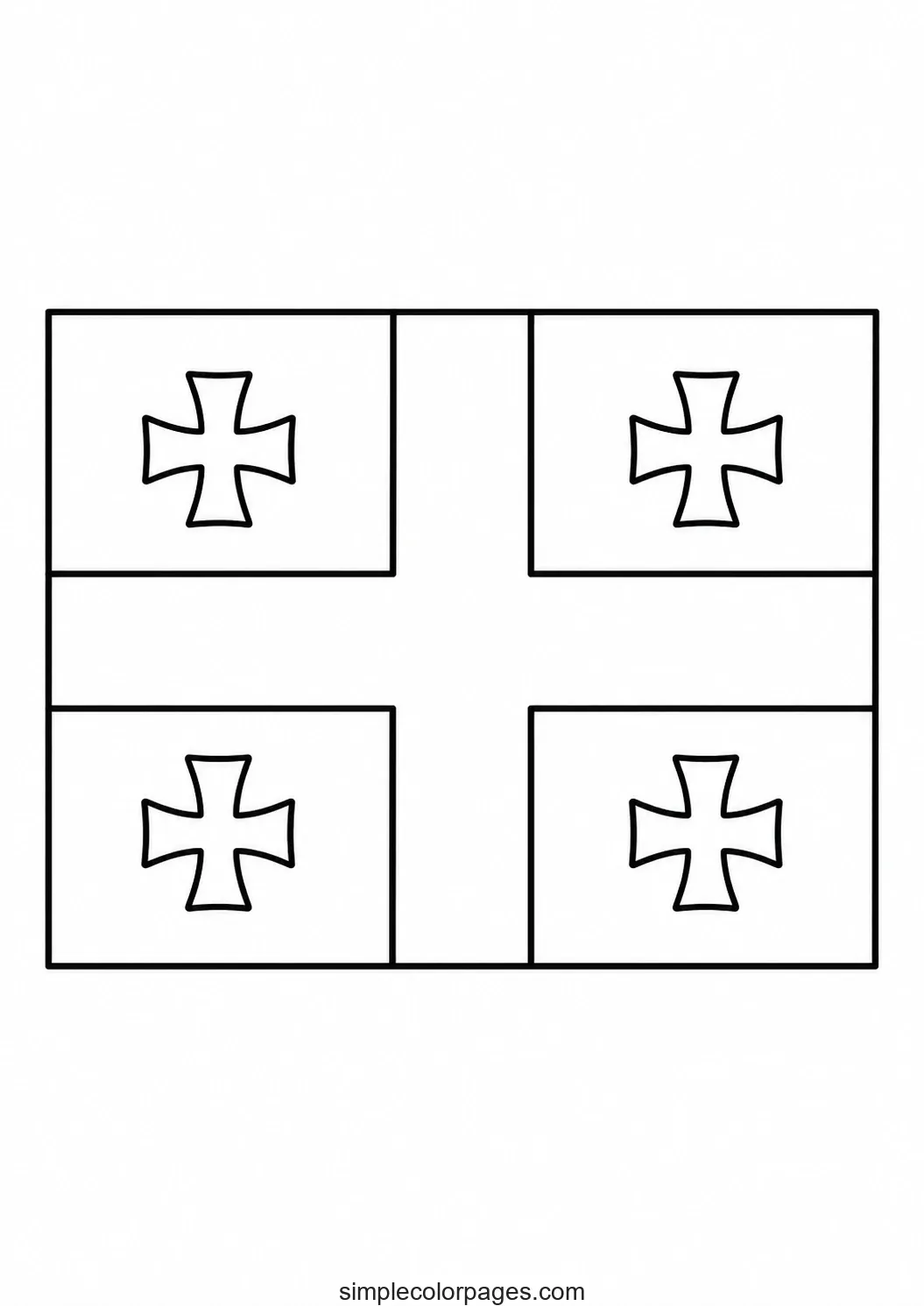 Preview of Georgia Flag Coloring Page