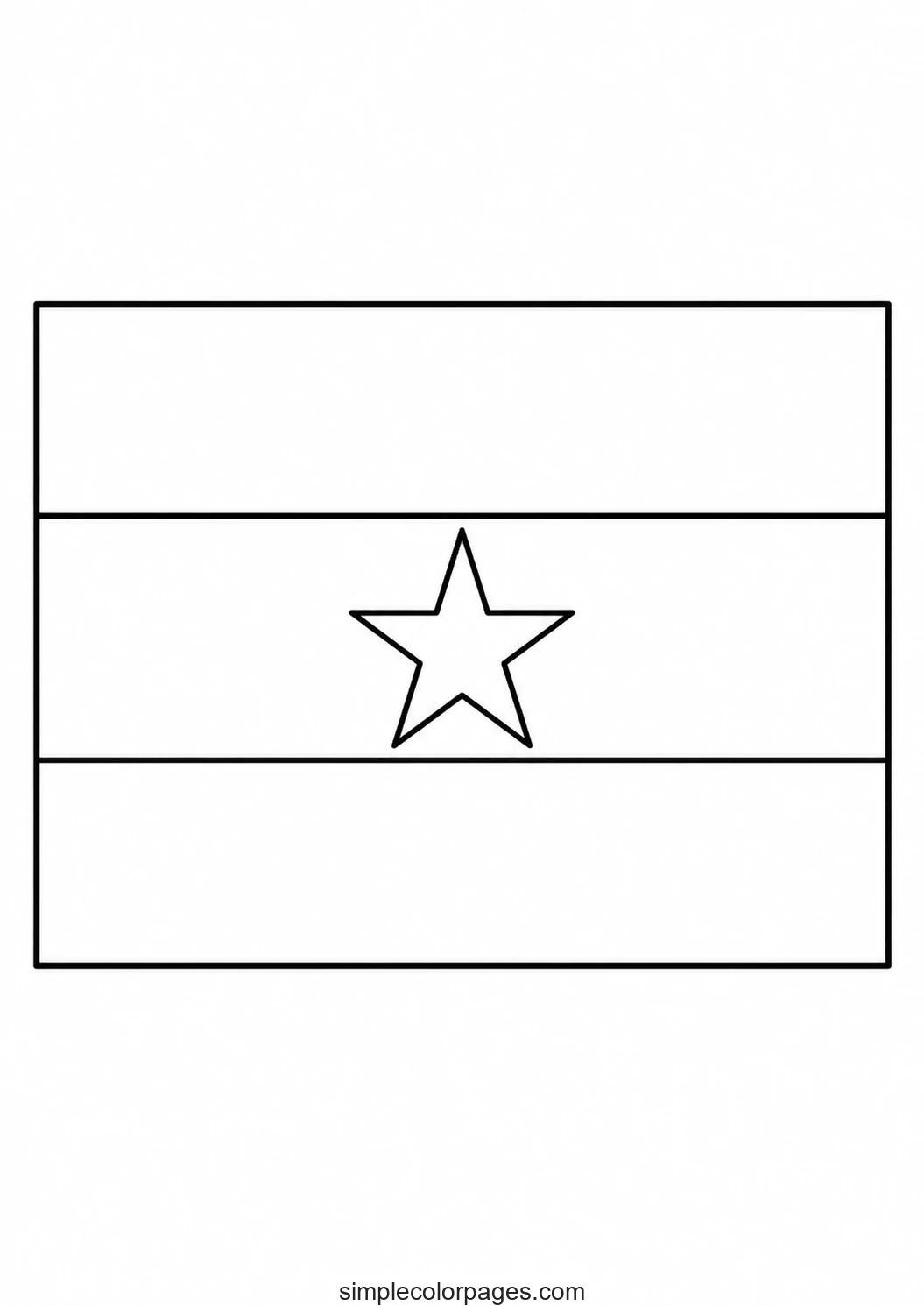 Preview of Ghana Flag Coloring Page