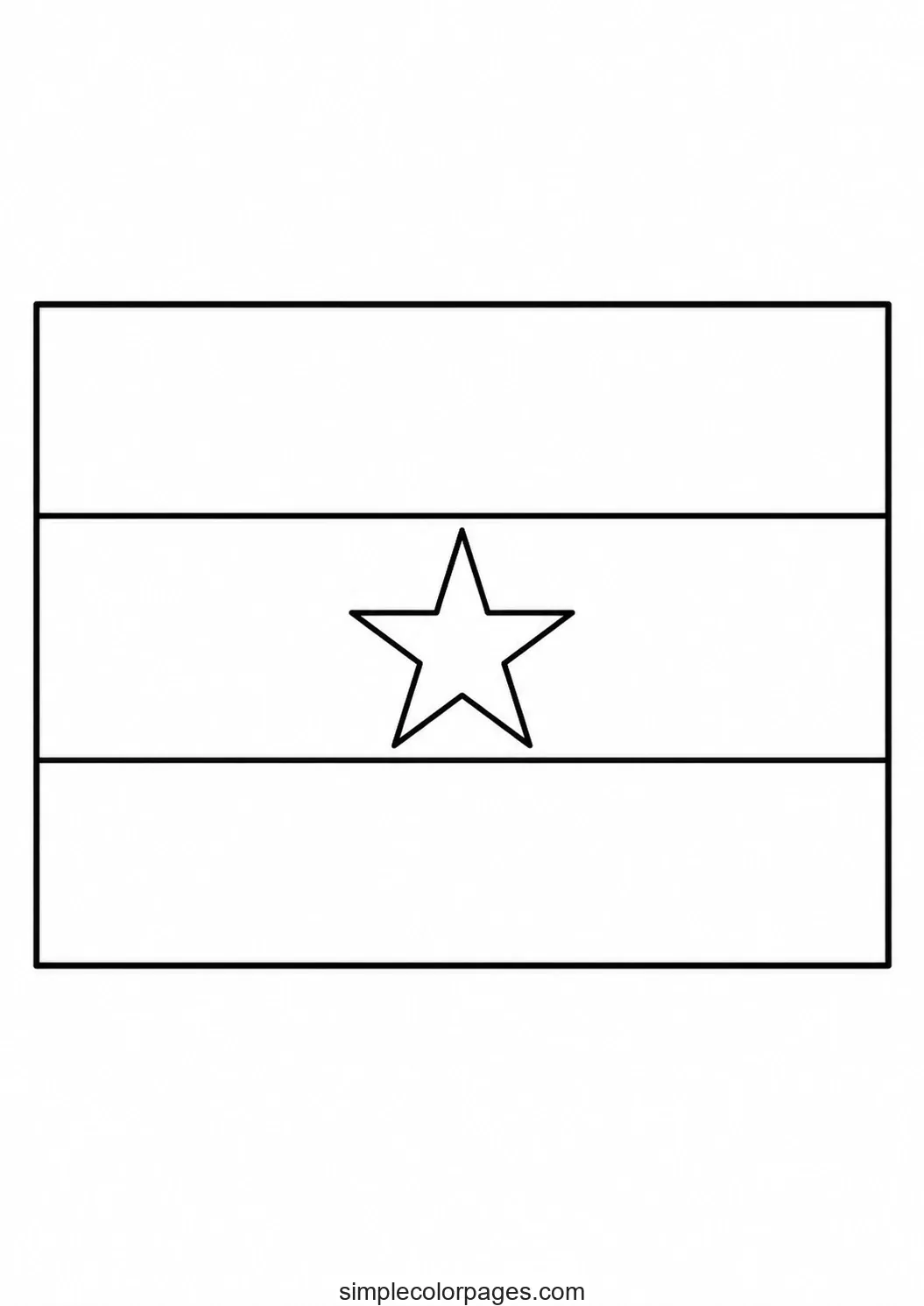 Preview of Ghana Flag Coloring Page