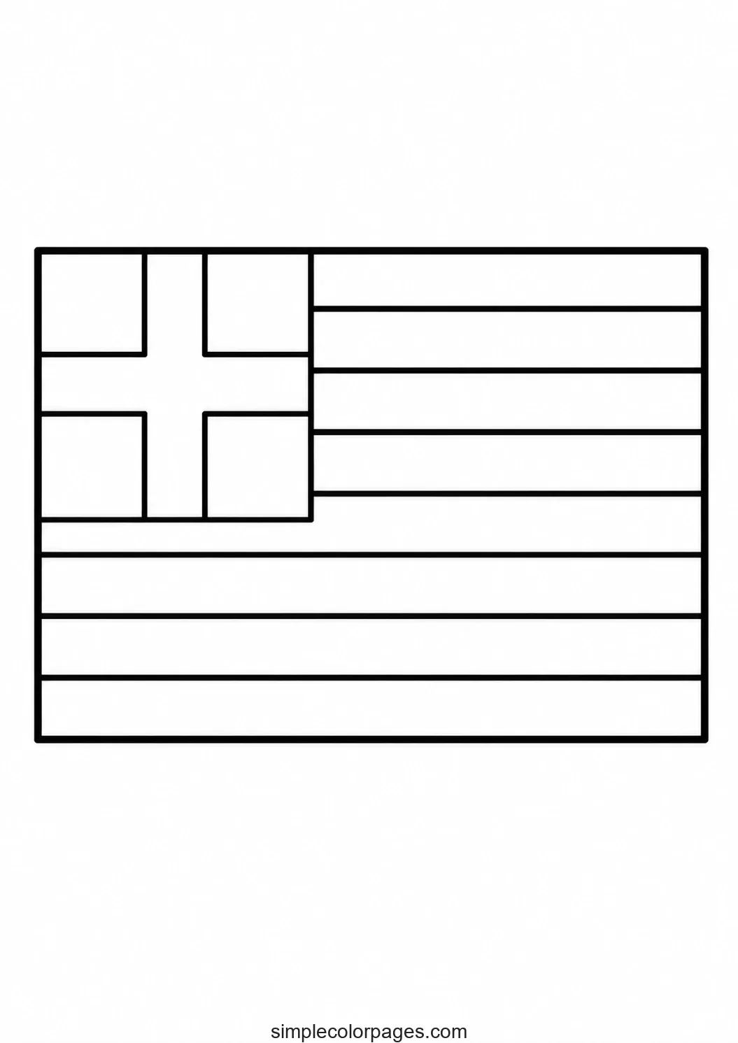 Preview of Greece Flag Coloring Page