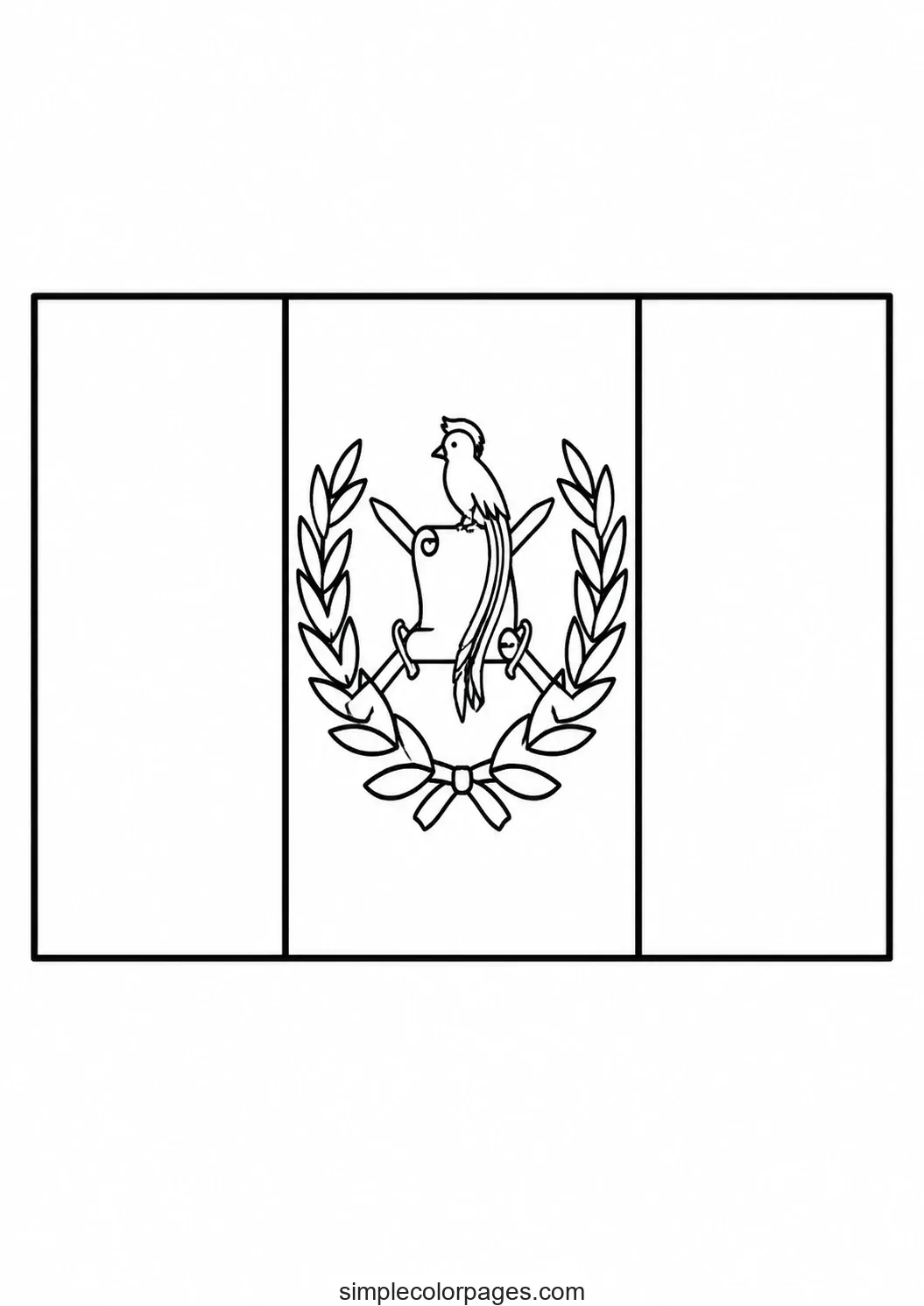 Preview of Guatemala Flag Coloring Page