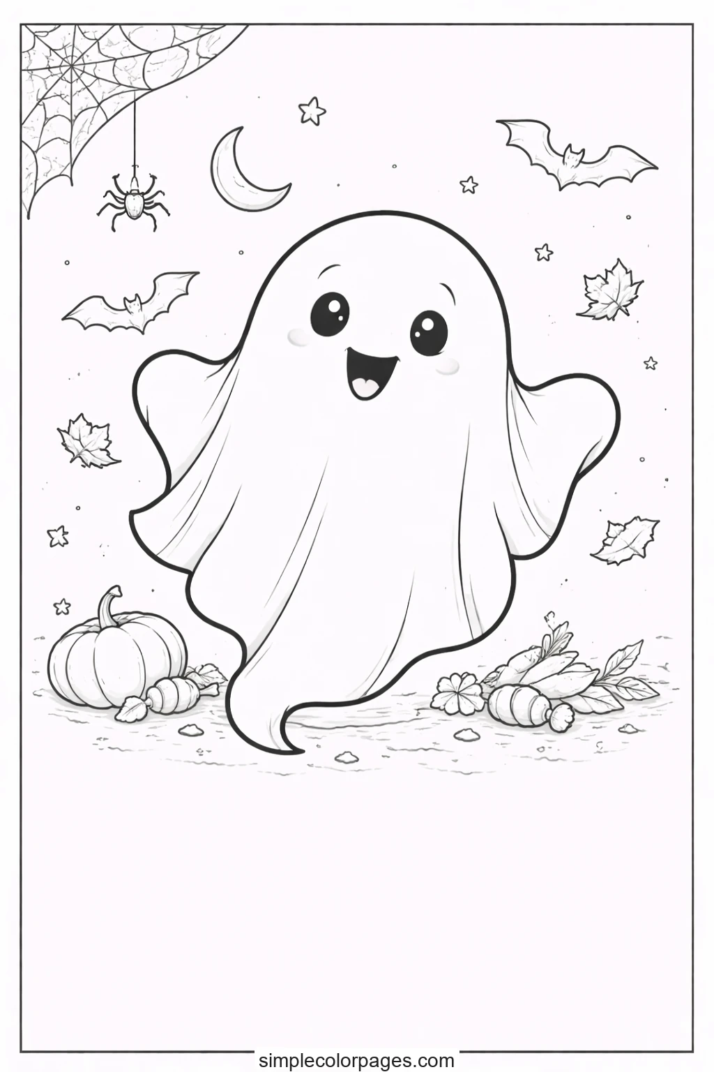 Preview of Halloween Ghost Coloring Page