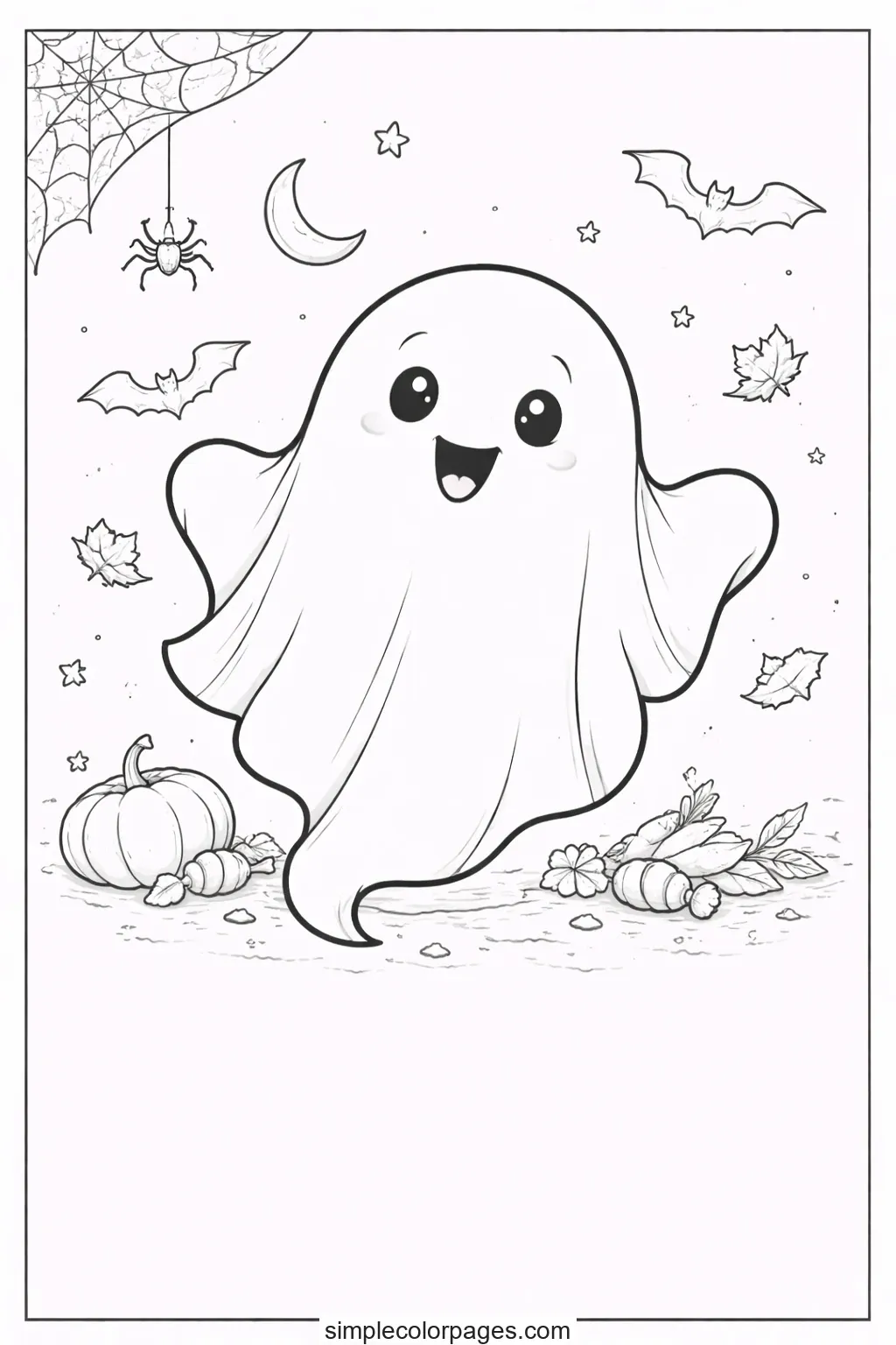 Preview of Halloween Ghost Coloring Page