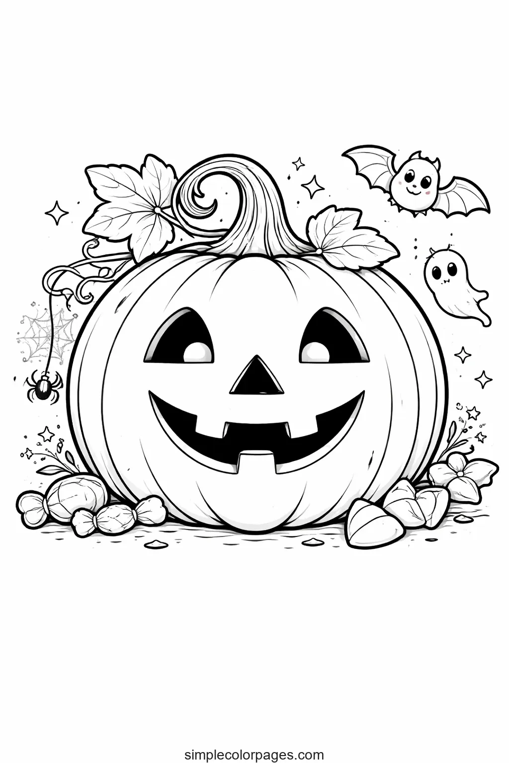 Preview of Halloween Pumpkin Coloring Page