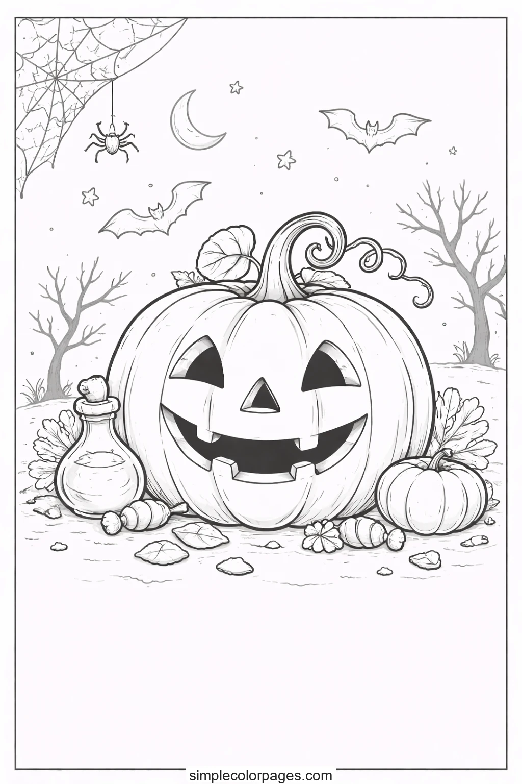 Preview of Halloween Jack O Lantern Coloring Page