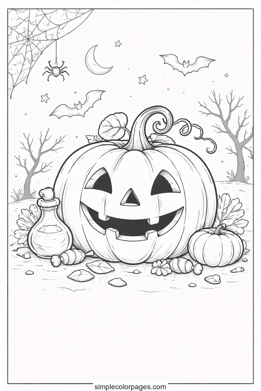 Preview of Halloween Jack O Lantern Coloring Page