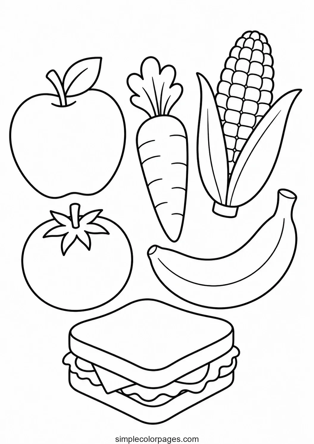 Preview of Healthy Food Coloring Pages