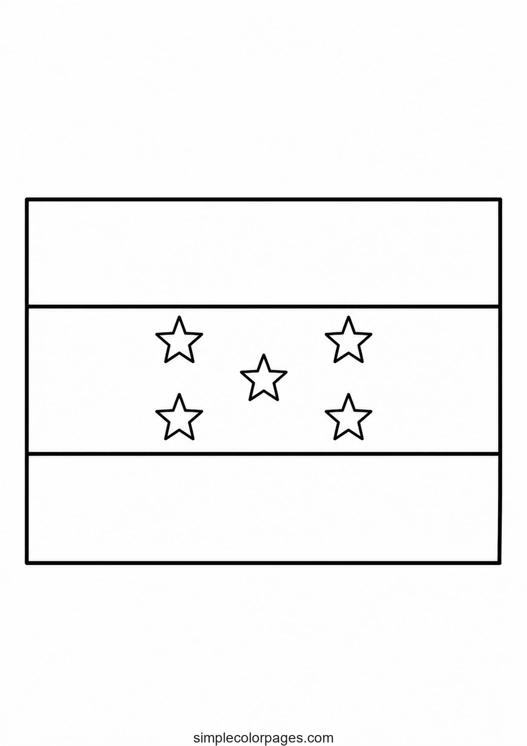 Preview of Honduras Flag Coloring Page