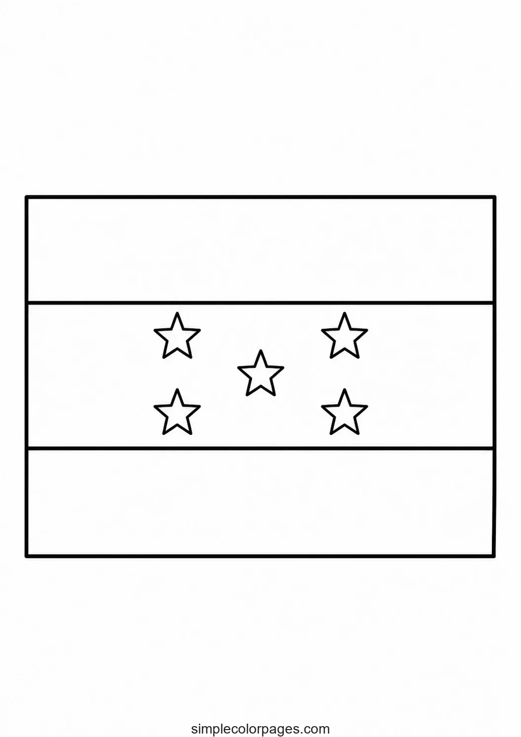 Preview of Honduras Flag Coloring Page