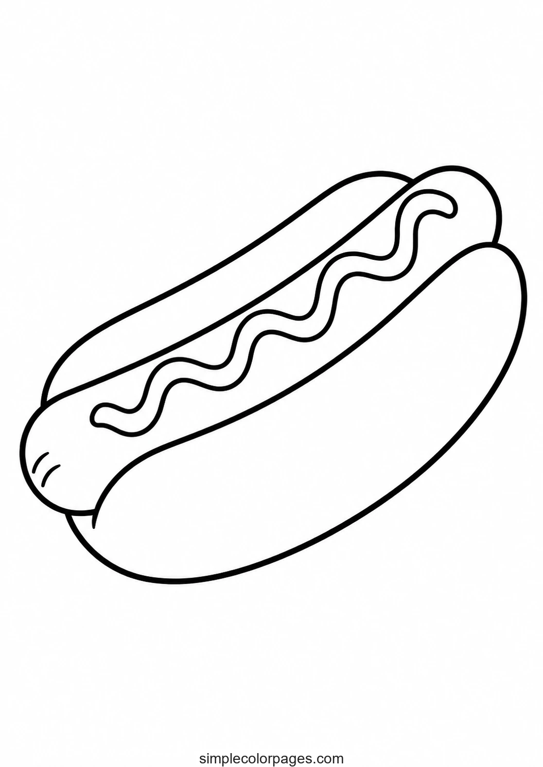 Preview of Hot Dog Coloring Page