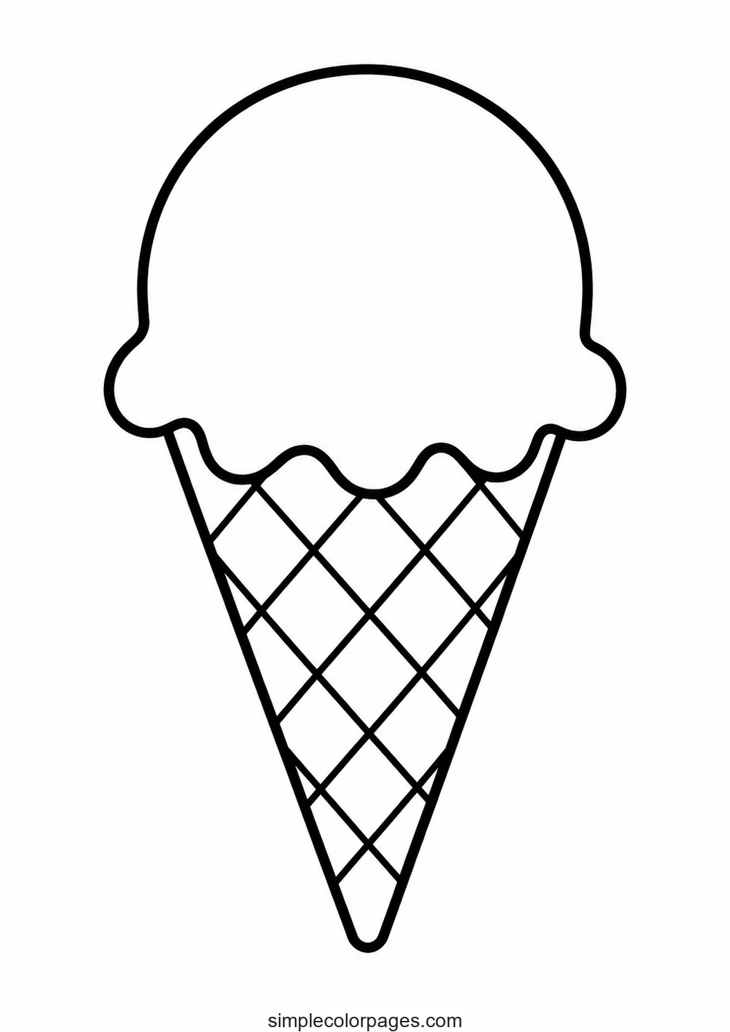 Preview of Ice Cream Cone Coloring Page