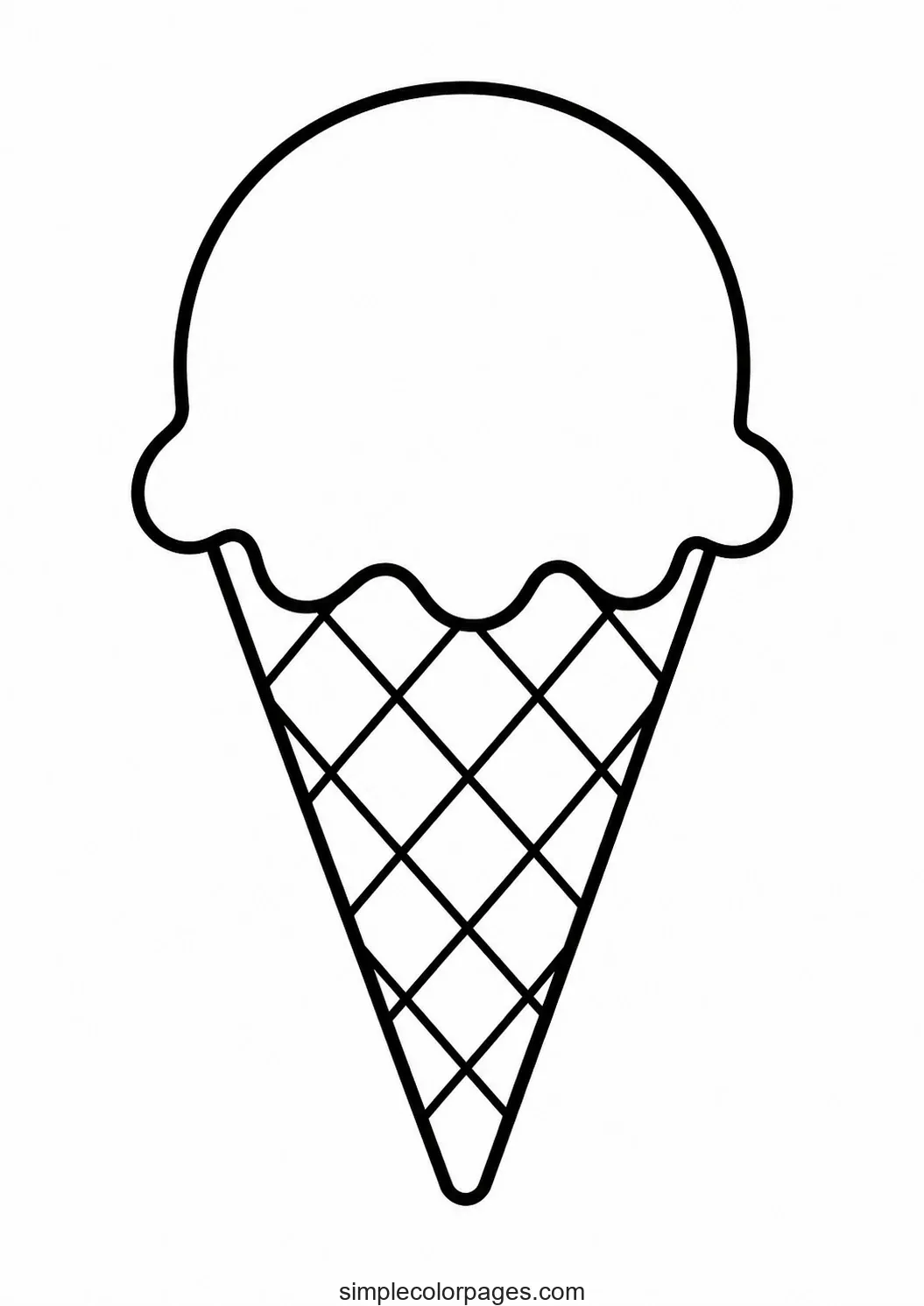 Preview of Ice Cream Cone Coloring Page