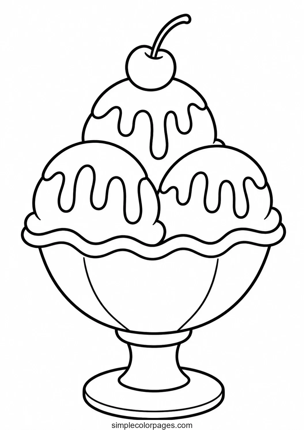 Preview of Ice Cream Sundae Coloring Page