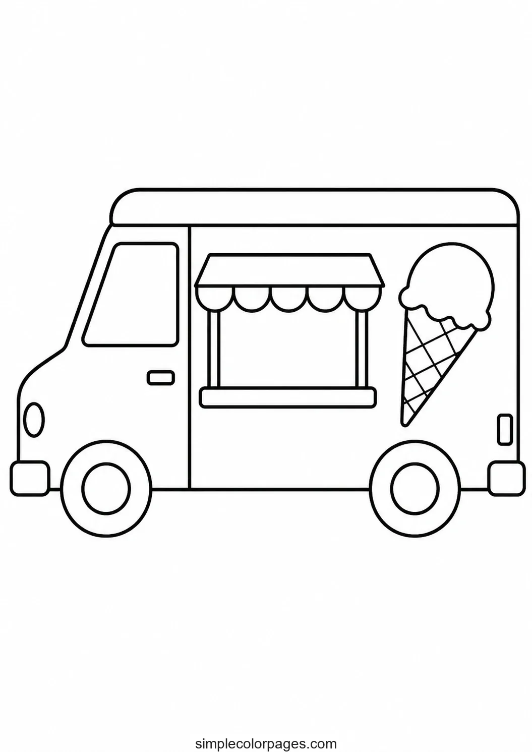 Preview of Ice Cream Truck Coloring Page