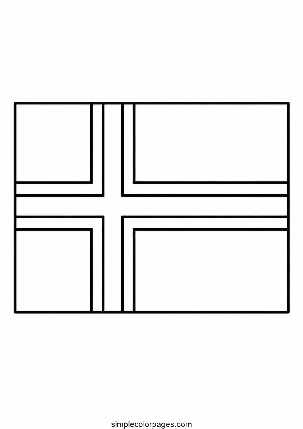 Preview of Iceland Flag Coloring Page