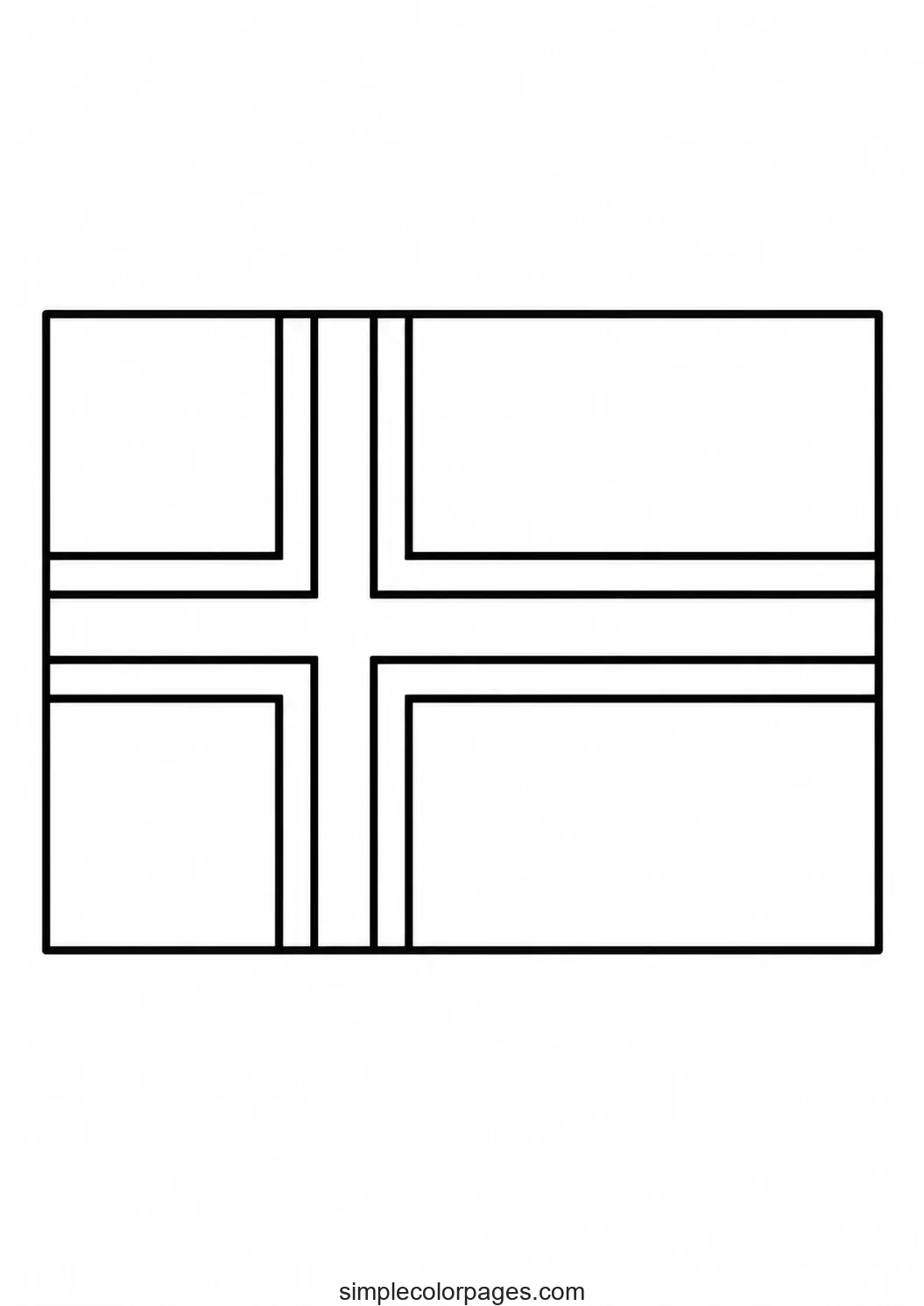 Preview of Iceland Flag Coloring Page